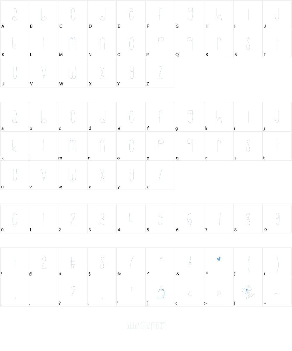 Baby Lexi Font Character